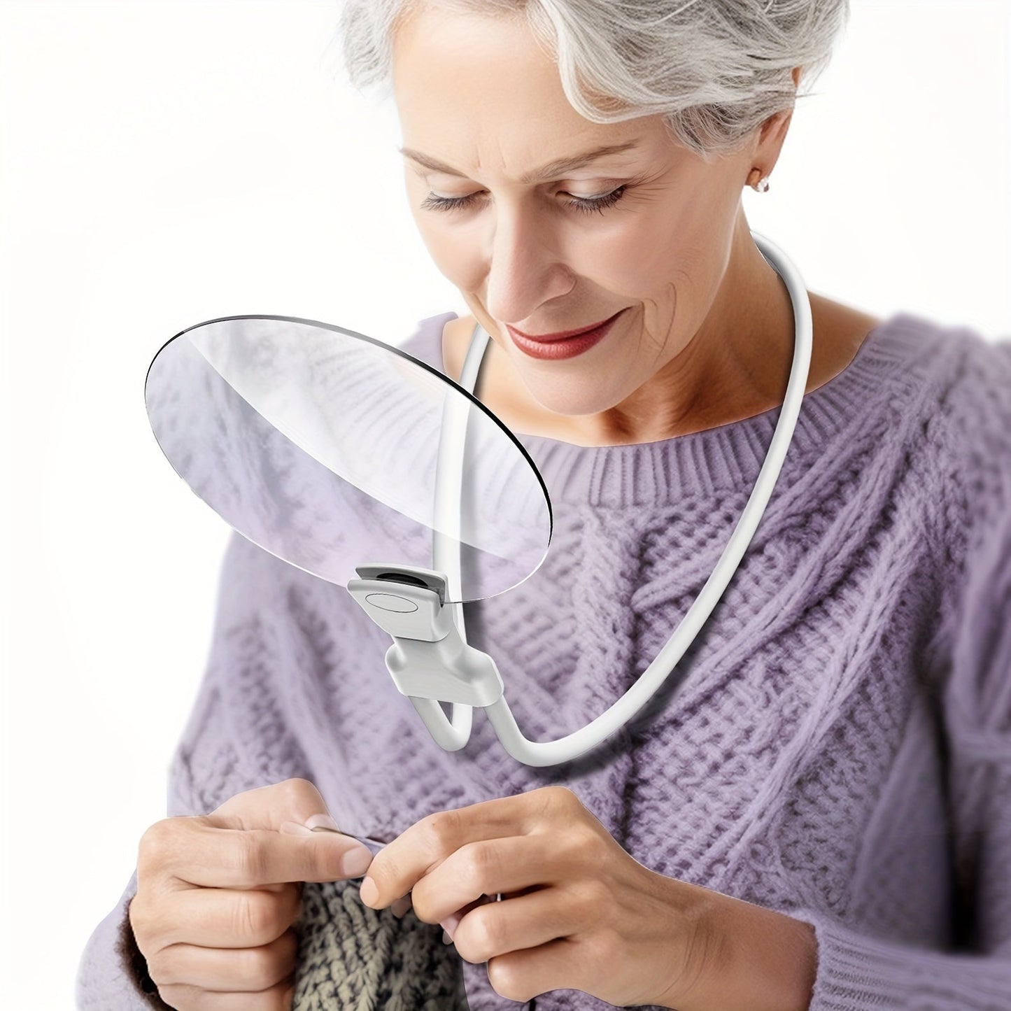 Charly | 5X Magnifying Glass Pro – Hands-free adjustable neck loupe for the elderly and visually impaired – Perfect for reading, sewing, crafting, and inspection