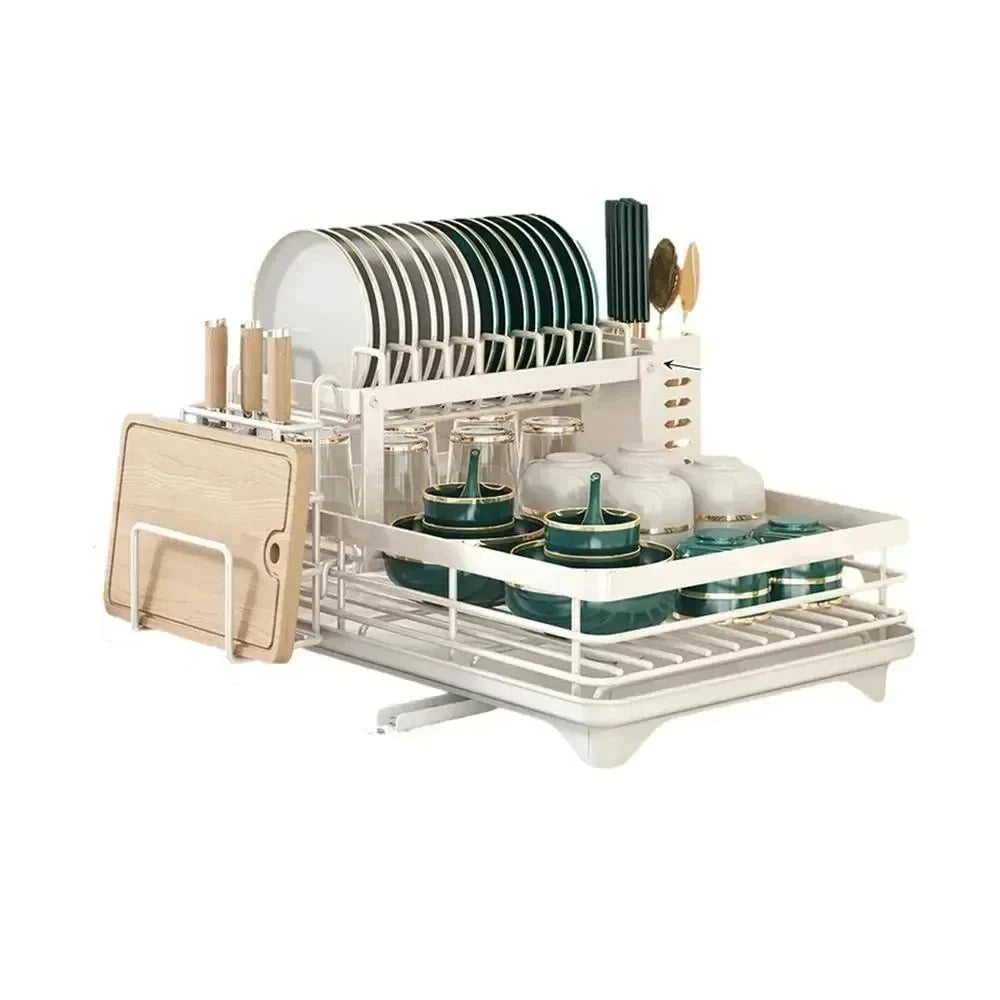 Charly | Adjustable Dish Drying Rack with Cutting Board Holder