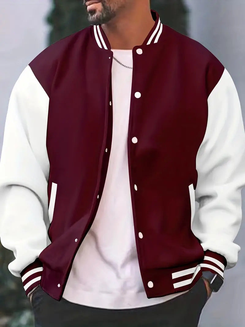 Charly | Men's Baseball Bomber Jacket with Ribbed Cuffs