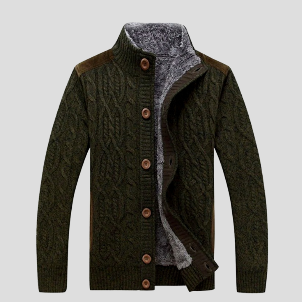 Charly | Men's Cable Knit Button-Front Cardigan