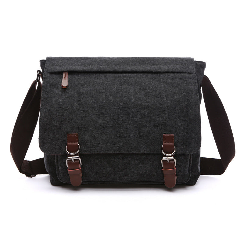 Charly | Men's Canvas Messenger Bag with Buckle Straps