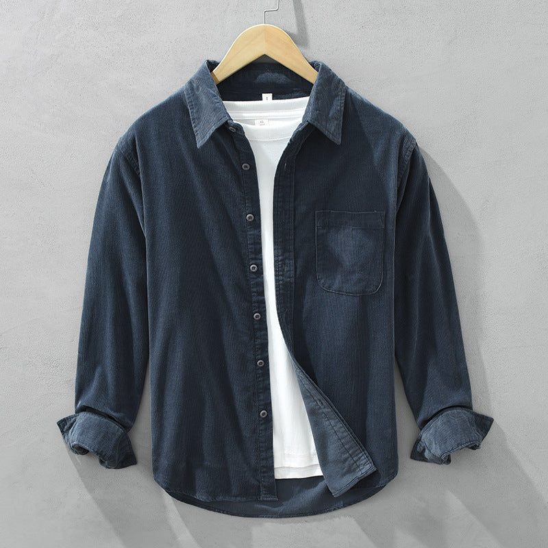 Charly | Men's Corduroy Button-Up Shirt with Chest Pocket
