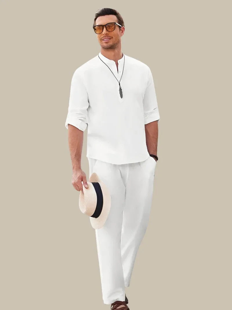 Charly | Men's Linen Blend Shirt and Pants Set