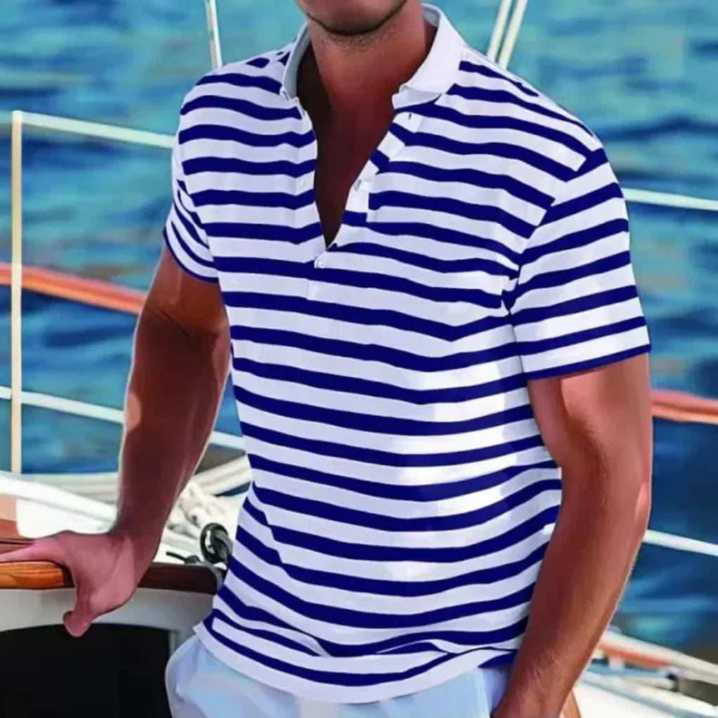 Charly | Men's Striped Short Sleeve Polo Shirt