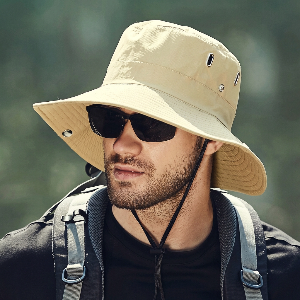 Charly | Men's Wide Brim Sun Hat with Chin Strap