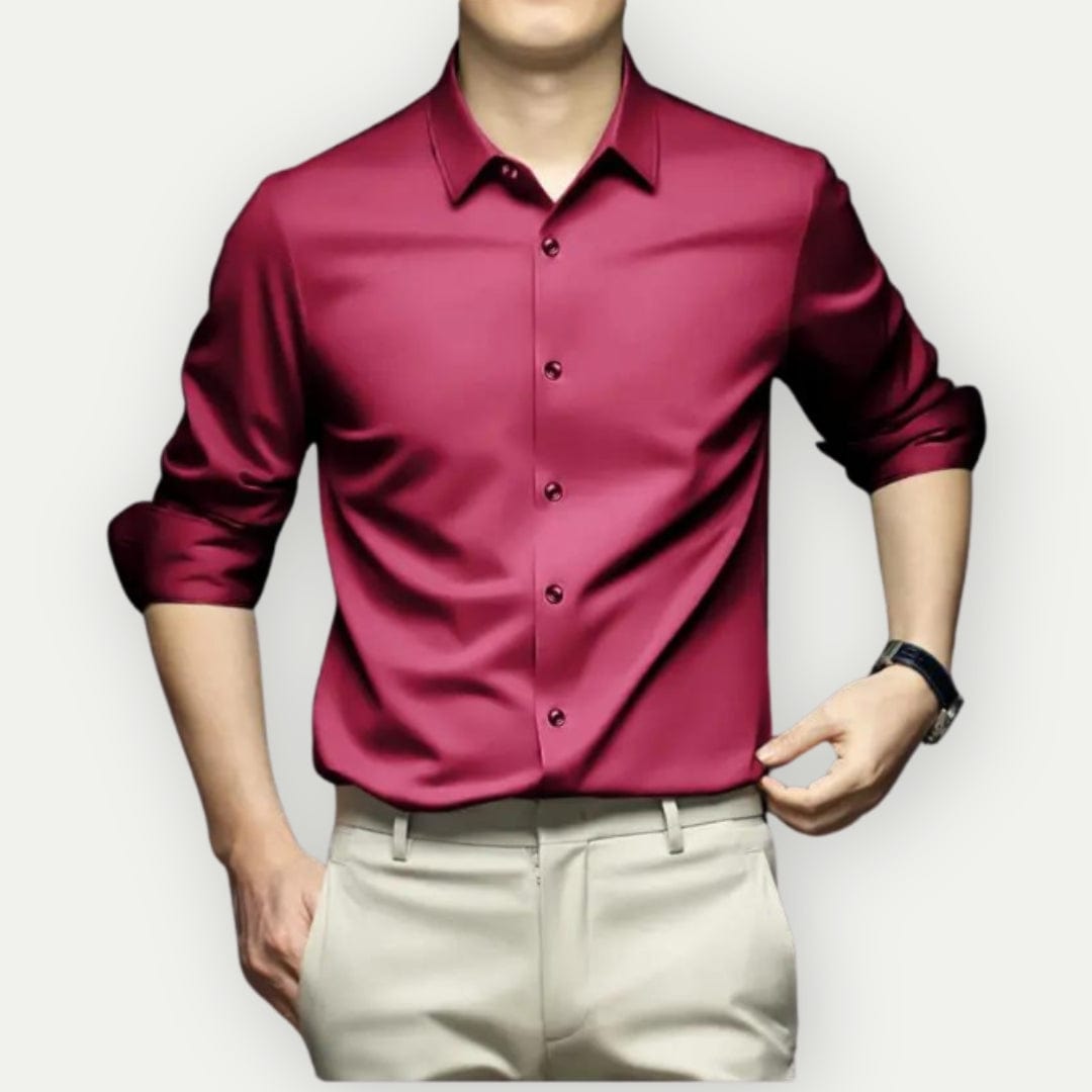 Charly | Men's Wrinkle-Free Dress Shirt with Button-Down Collar
