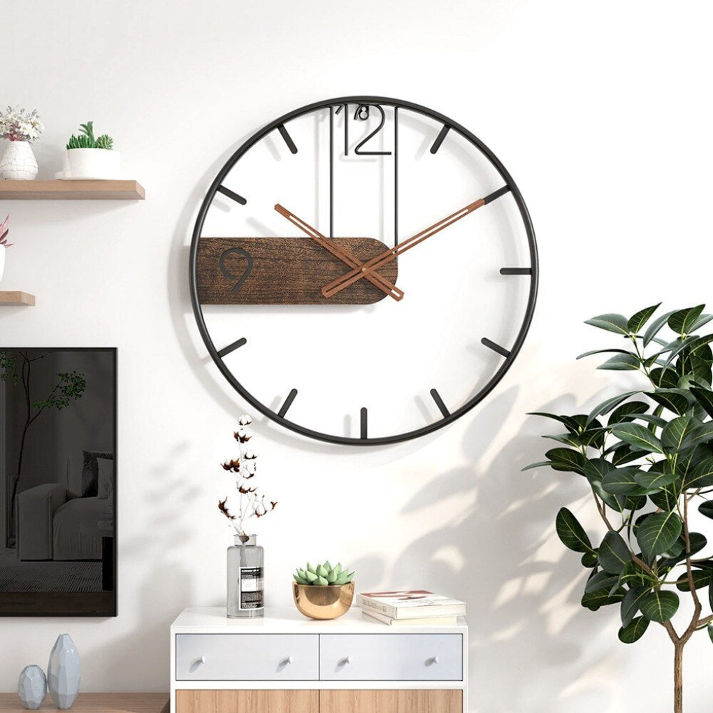 Charly | Modern Wall Clock with Decorative Wood
