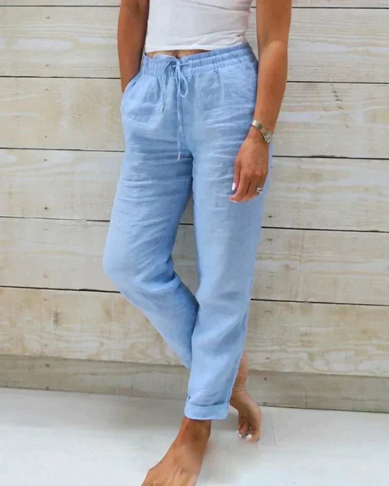 Charly | Women's Drawstring Linen Pants
