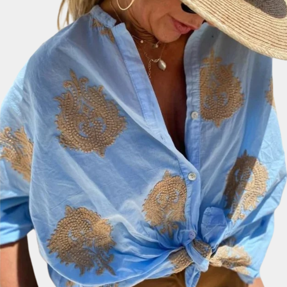 Charly | Women's Embroidered Button-Down Shirt