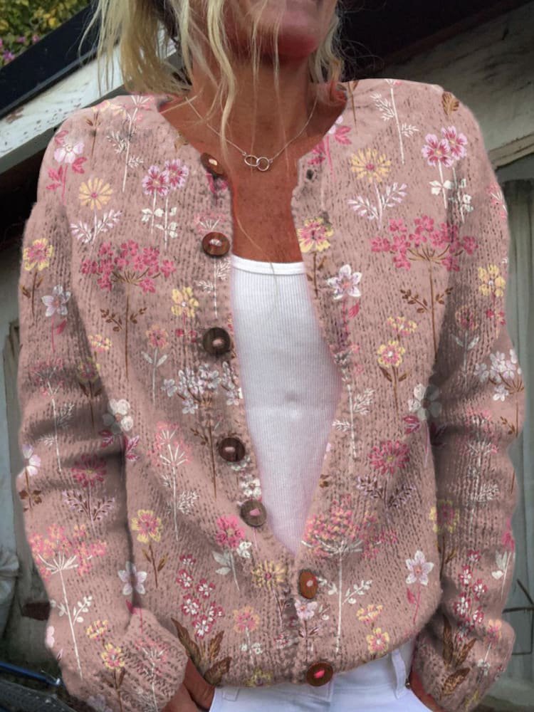 Charly | Women's Floral Cardigan with Button Details