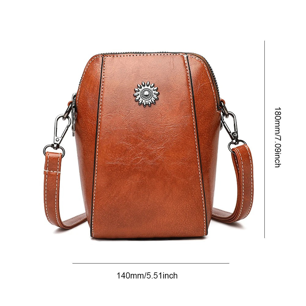 Charly | Women's Leather Shoulder Bag with Decorative Embellishment