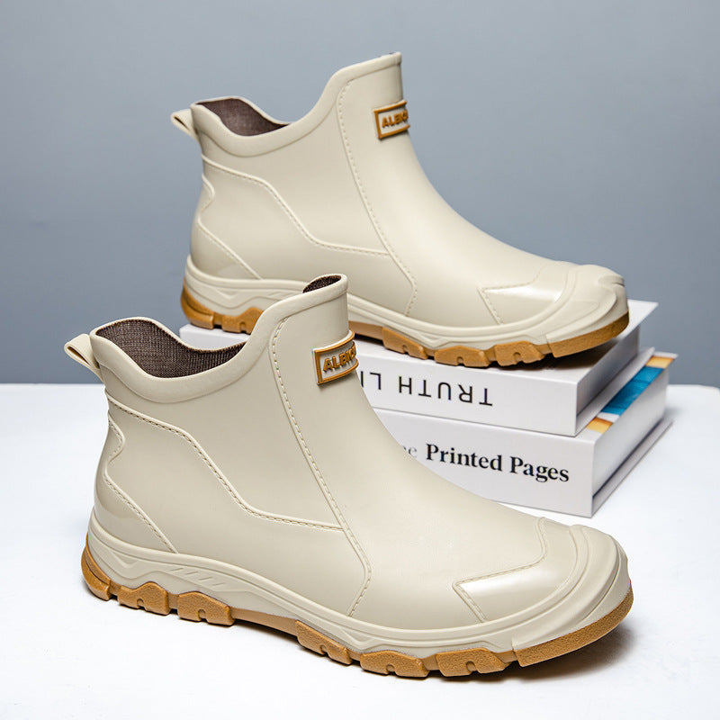 Men's Waterproof Rubber Boots with Slip-Resistant Sole and Flexible Entry Charly