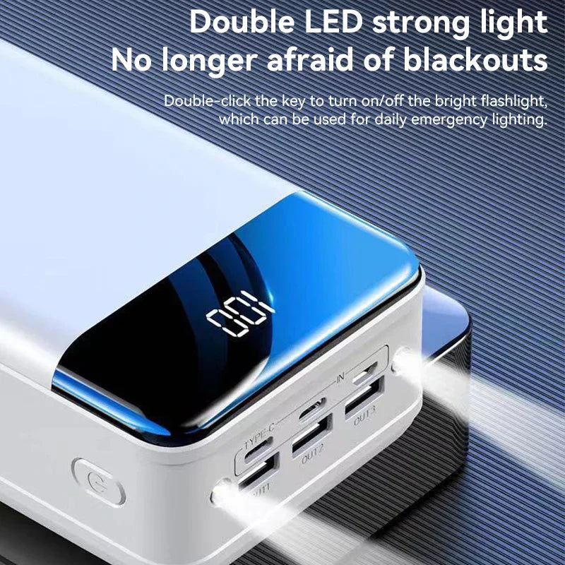 50,000mAh Ultra-High Capacity Power Bank – Super Fast Charging for Phones, Tablets & Laptops
