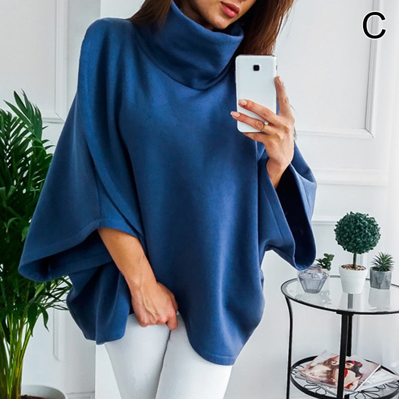 Asymmetrical Turtleneck Sweater
