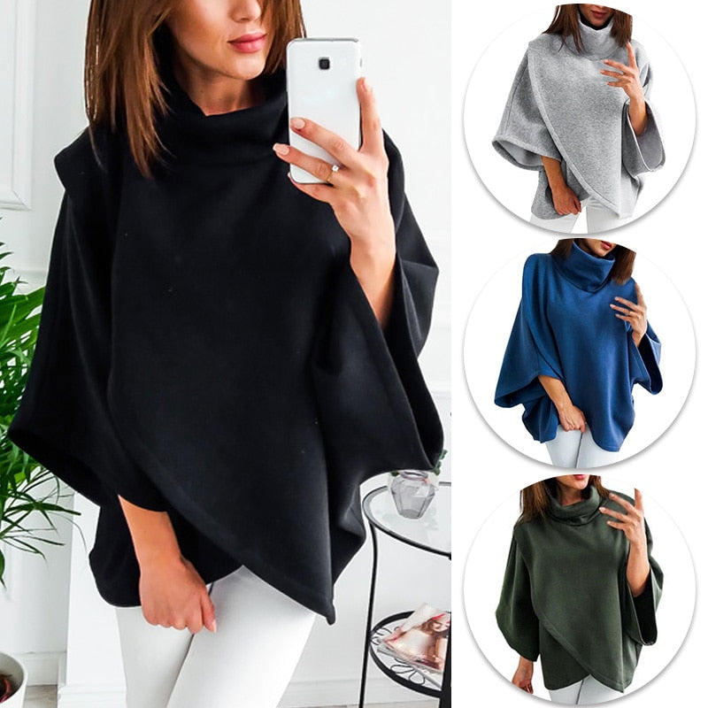 Asymmetrical Turtleneck Sweater