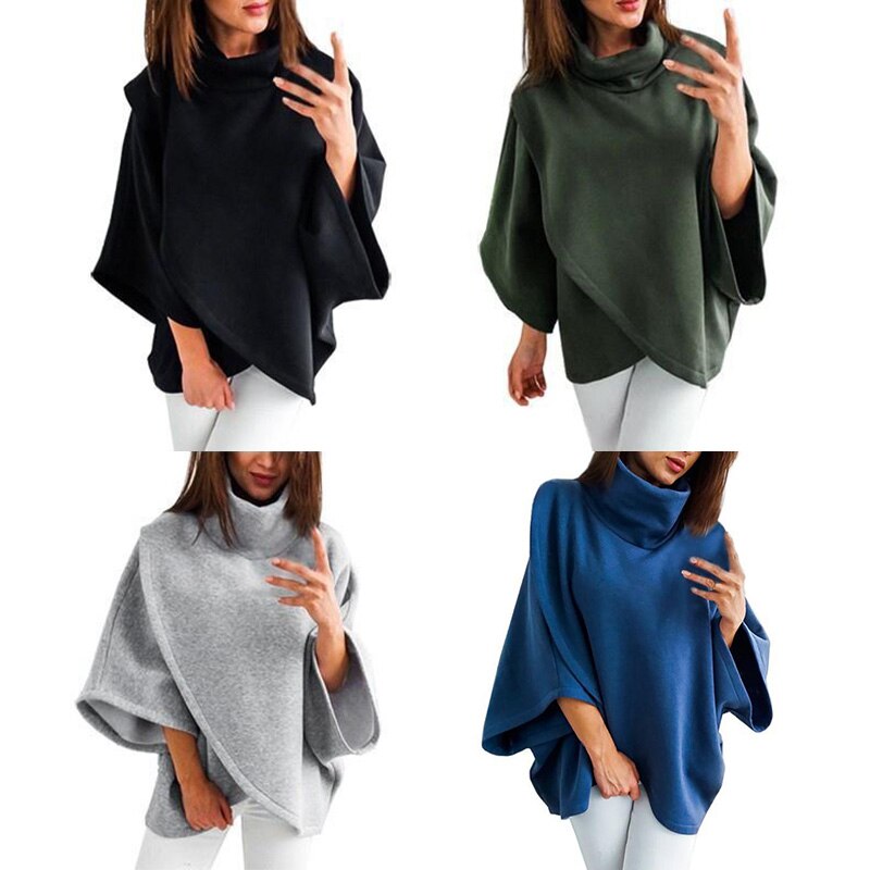 Asymmetrical Turtleneck Sweater