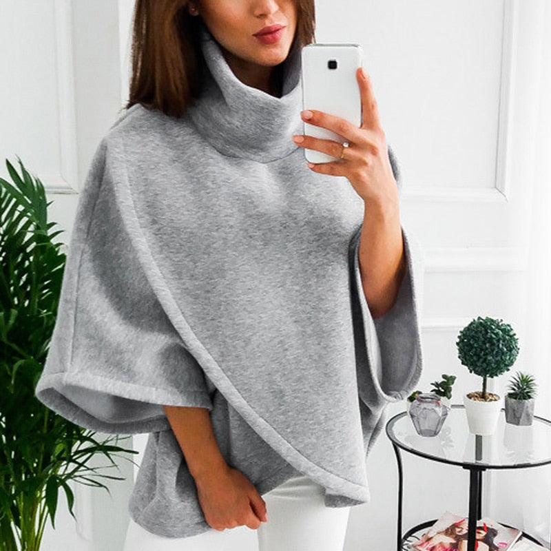 Asymmetrical Turtleneck Sweater
