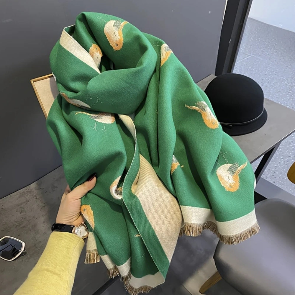 Aviary Breathable Bird Jacquard Shawl