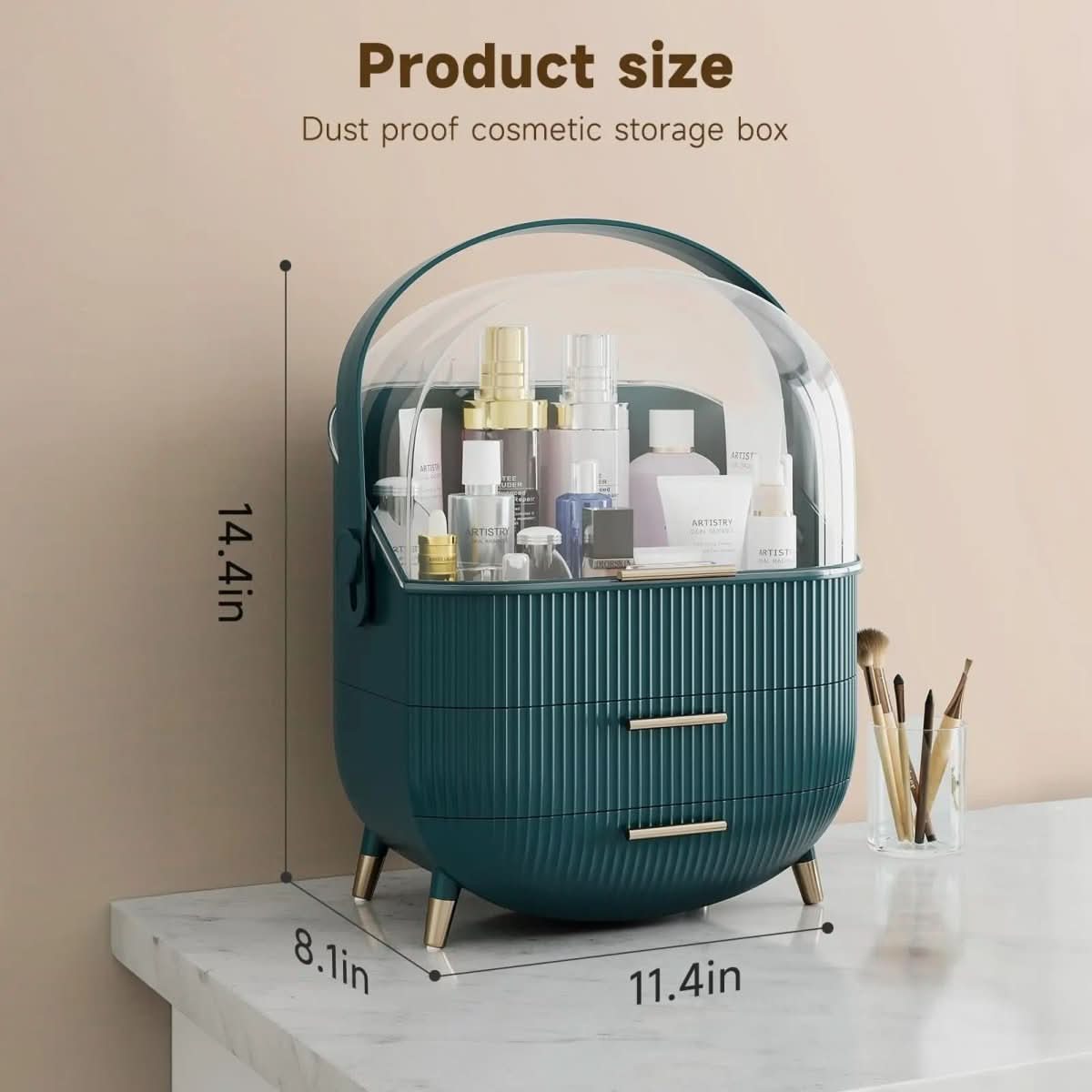 BEAUTYSENSE Makeup Organizer – Dustproof & Waterproof Cosmetic Case with Elegant Design