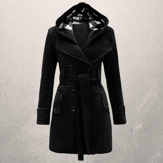 Belted Winter Coat with Hood