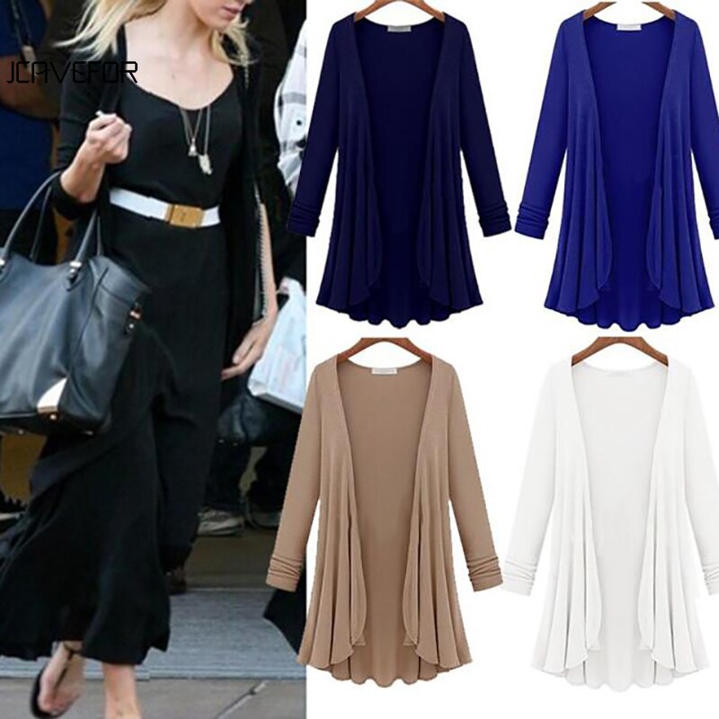 Casual vest with long sleeves and ruffles