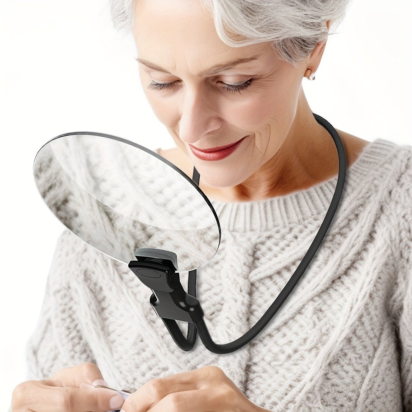 Charly | 5X Magnifying Glass Pro – Hands-free adjustable neck loupe for the elderly and visually impaired – Perfect for reading, sewing, crafting, and inspection