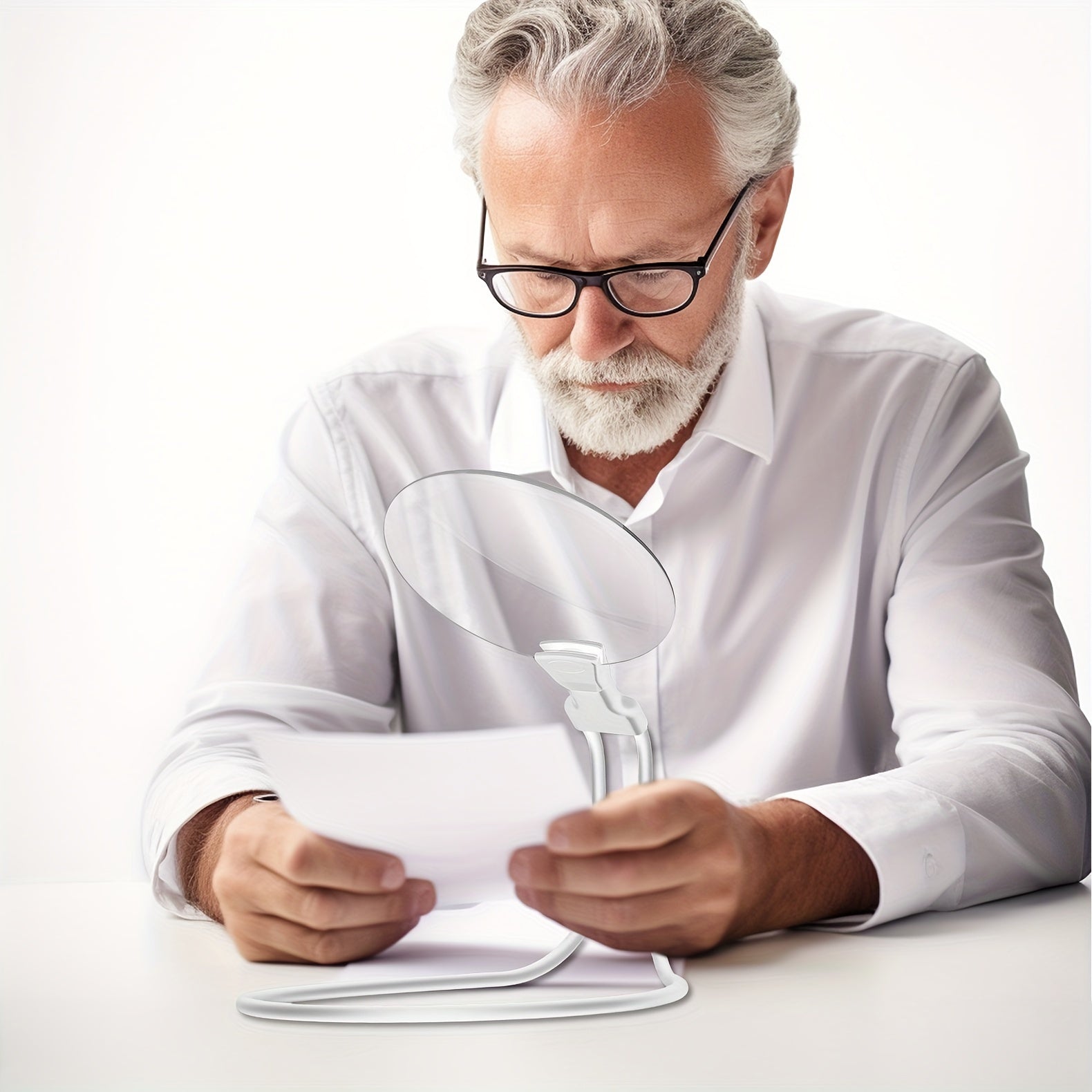 Charly | 5X Magnifying Glass Pro – Hands-free Adjustable Neck Magnifier for the Elderly and Visually Impaired – Perfect for Reading, Sewing, Crafting, and Inspection