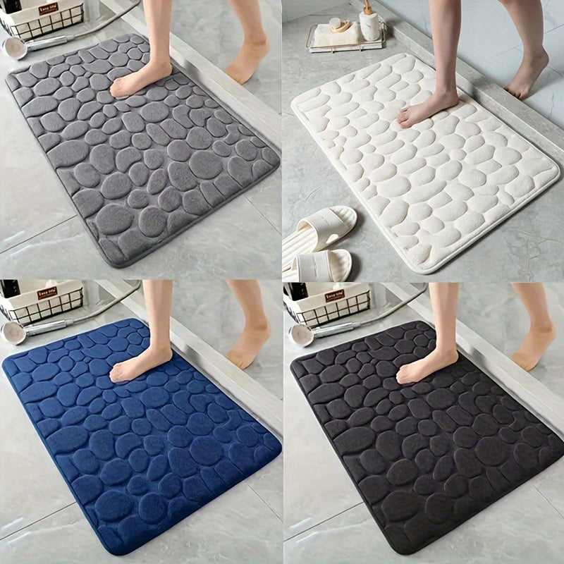 Charly | Absorbent Bath Mat Stone Patterned Bath Rug