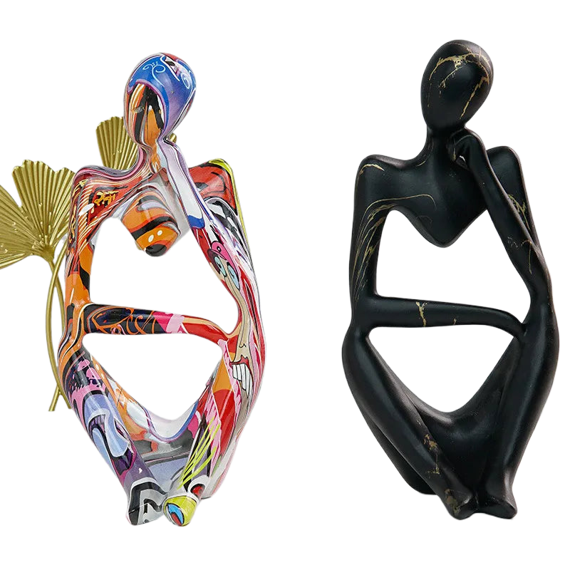 Charly | Abstract Thinker Sculpture | Handmade Resin Table Decoration