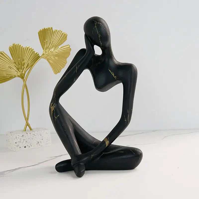 Charly | Abstract Thinker Sculpture | Handmade Resin Table Decoration