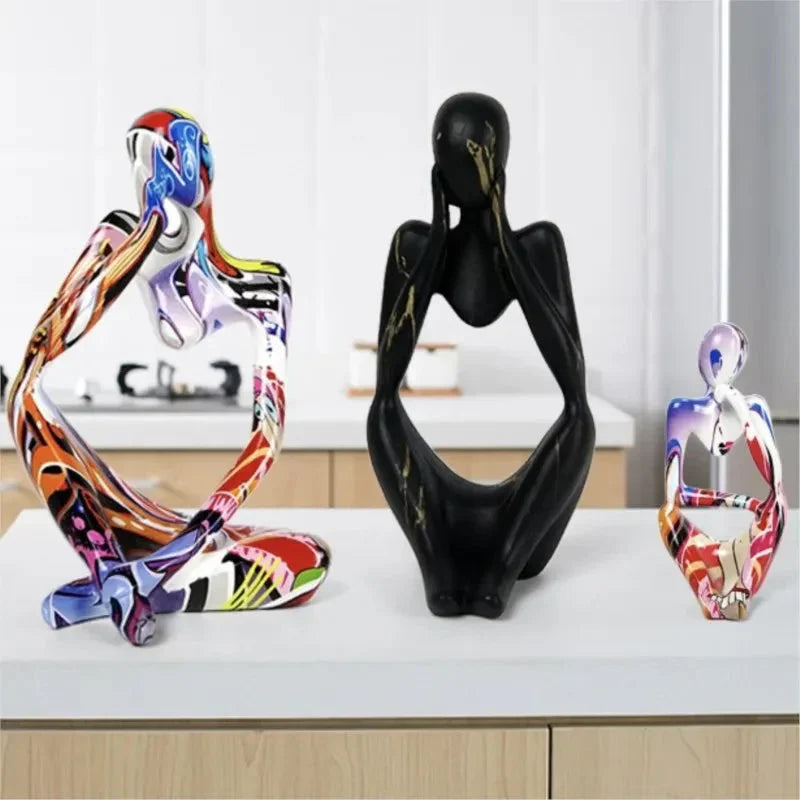 Charly | Abstract Thinker Sculpture | Handmade Resin Table Decoration