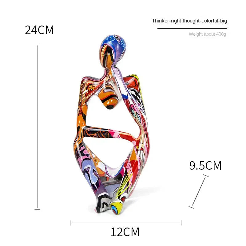 Charly | Abstract Thinker Sculpture | Handmade Resin Table Decoration
