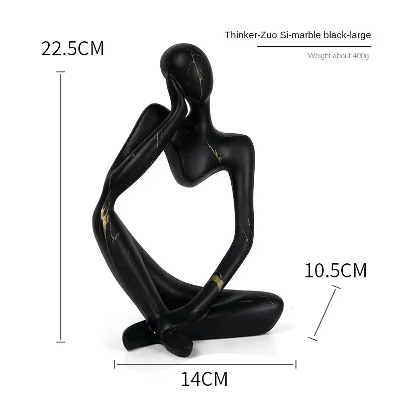 Charly | Abstract Thinker Sculpture | Handmade Resin Table Decoration
