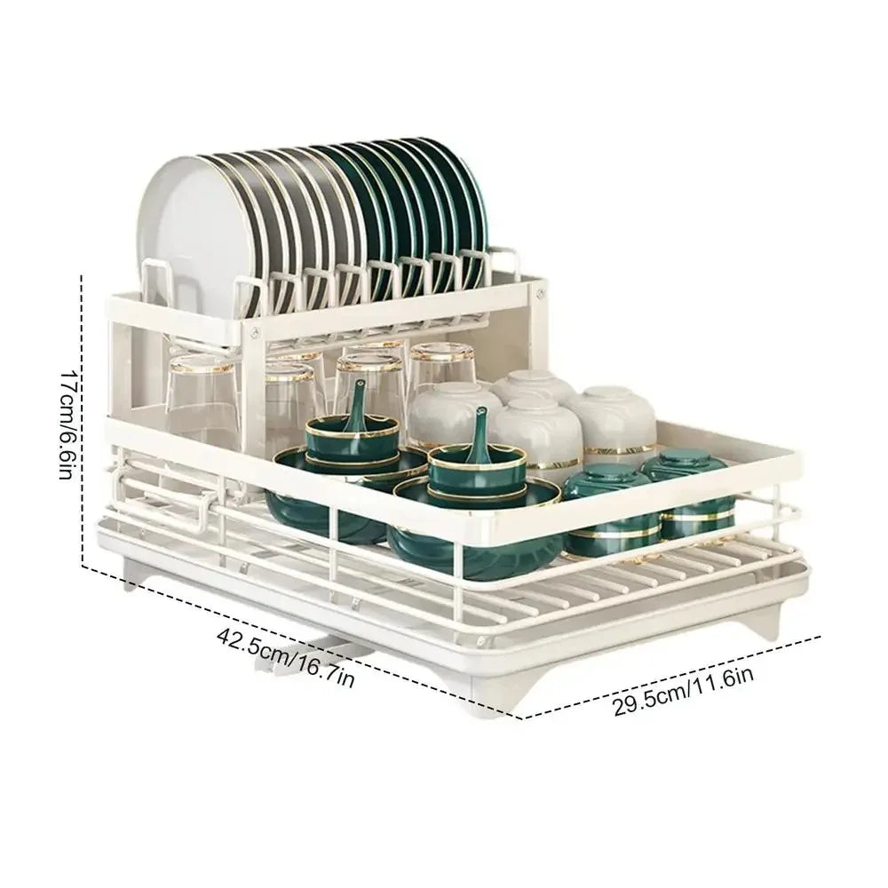 Charly | Adjustable Dish Drying Rack with Cutting Board Holder