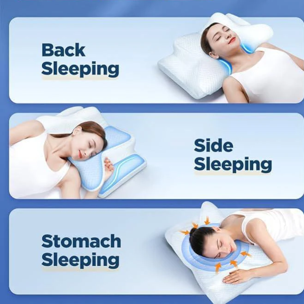 Charly | Anti-Snore Pillow | Ergonomic Neck and Head Support | White