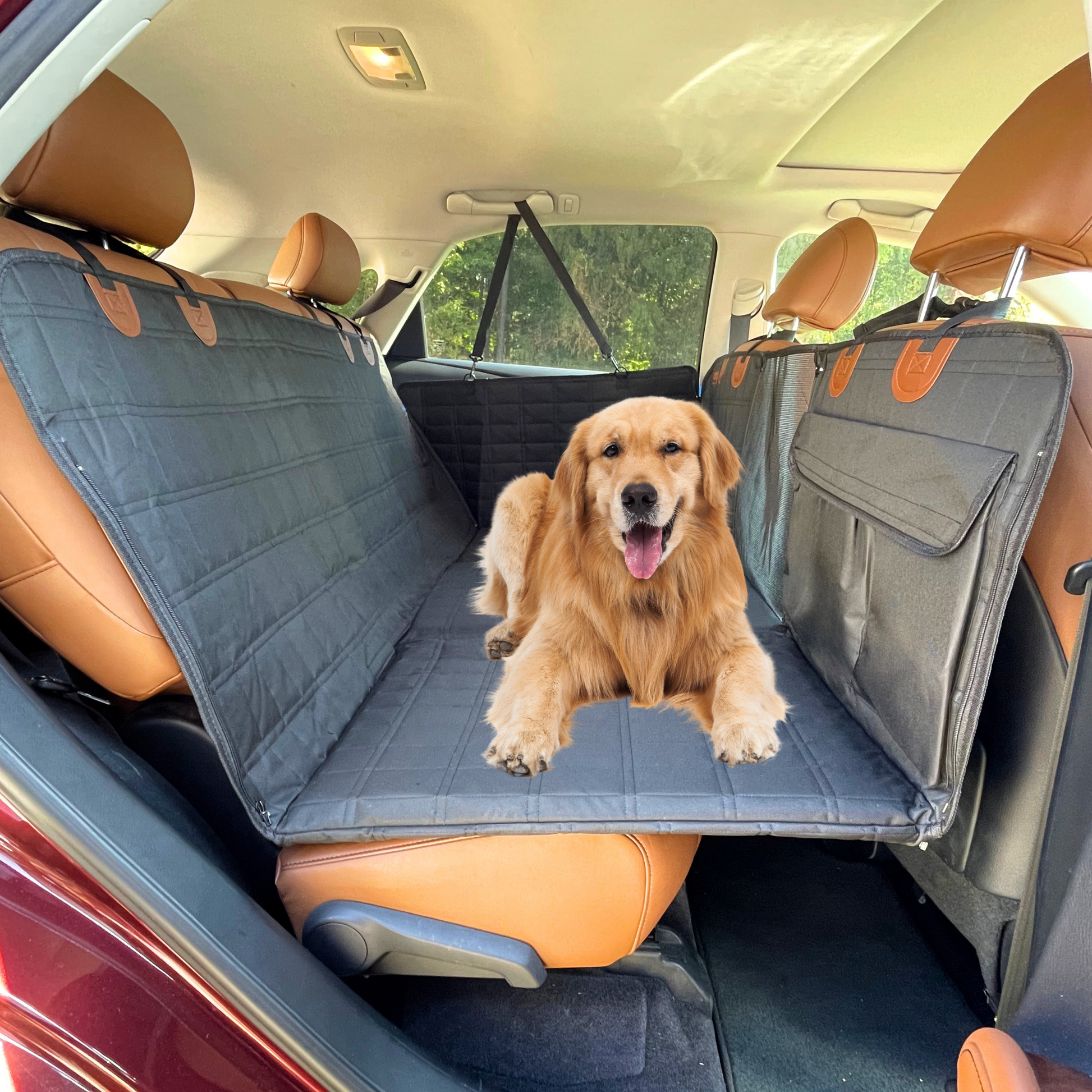 Charly | Backseat Extender for Dogs - Black with Door Covers