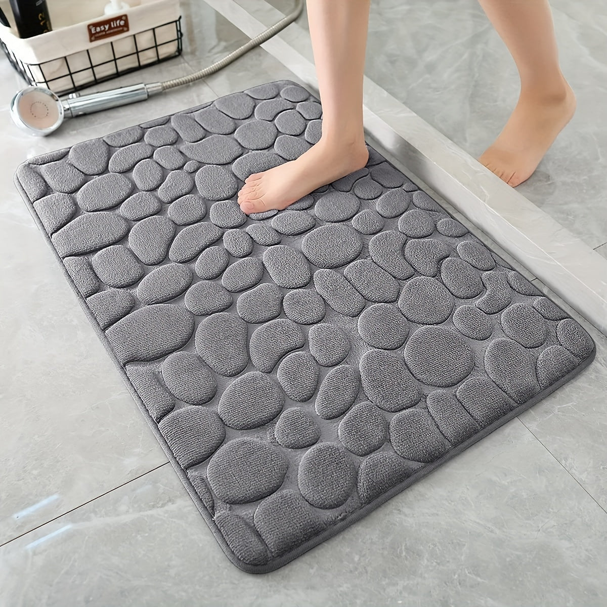 Charly | Bath Mat Non-Slip Textured Absorbent Bathroom Rug