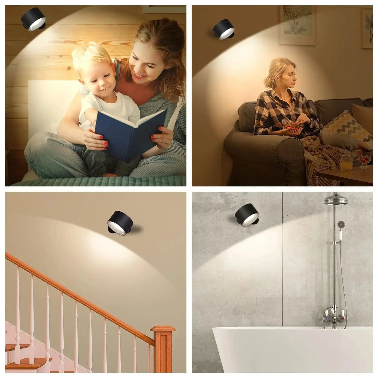 Charly | Battery Powered Wall Lamp | Rechargeable, 360° Adjustable and Wireless for Bedrooms, Hallways, and Reading Corners