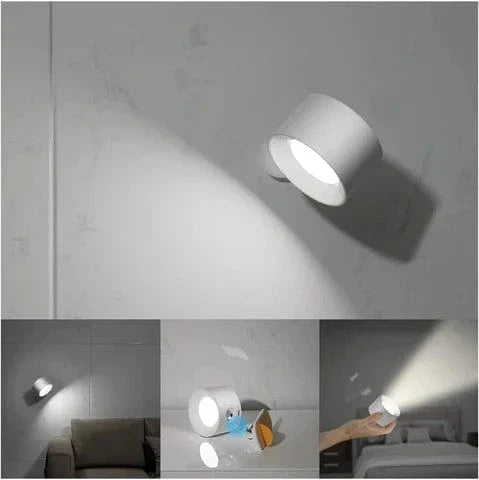 Charly | Battery Powered Wall Lamp | Rechargeable, 360° Adjustable and Wireless for Bedrooms, Hallways, and Reading Corners