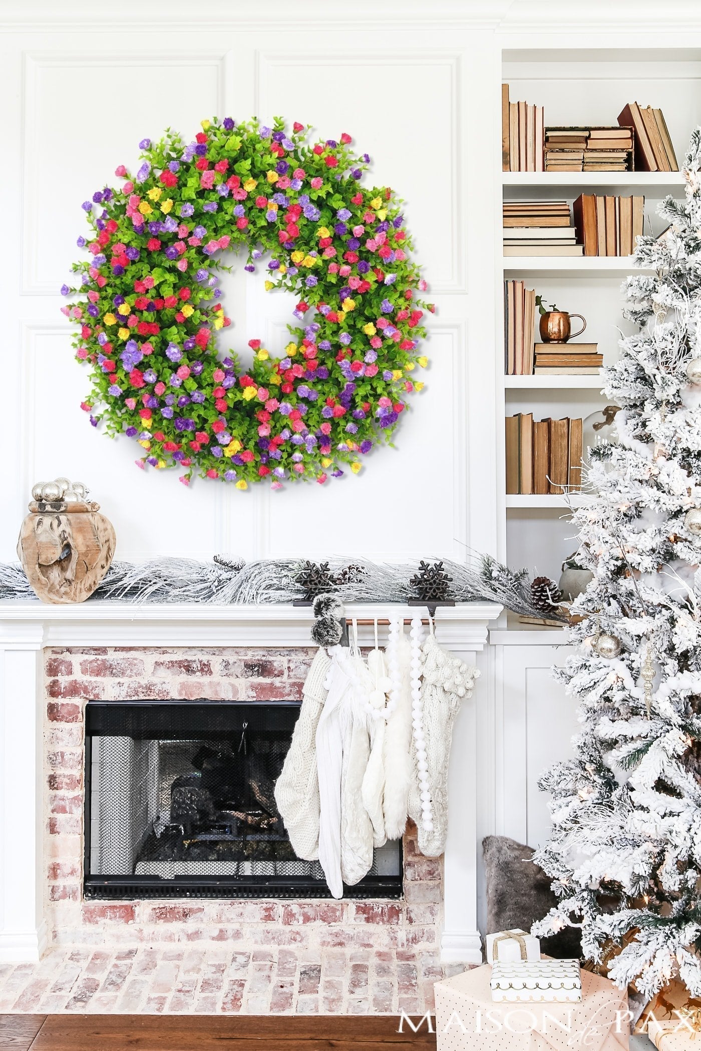 Charly | BloomWreath Spring & Summer Front Door Wreath | Handmade Floral Grapevine Accent