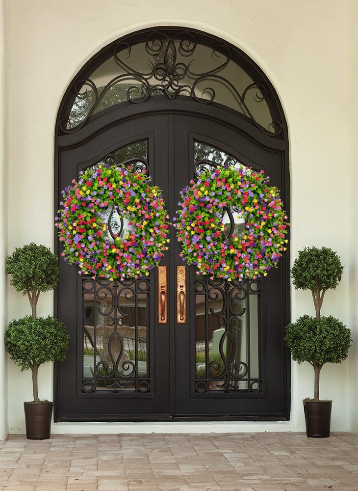 Charly | BloomWreath Spring & Summer Front Door Wreath | Handmade Floral Grapevine Accent