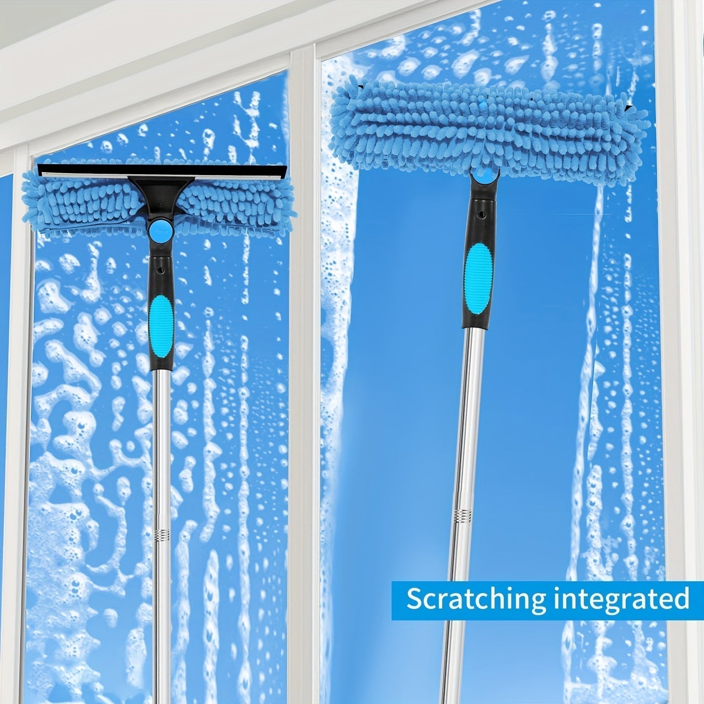 Charly | Crystal Clear Window Cleaner – Professional 2-in-1 Telescopic Window and Glass Cleaning System
