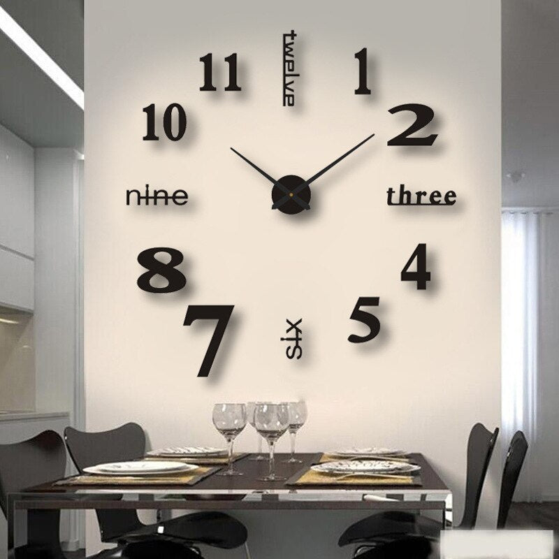 Charly | DIY Large Wall Clock with Adhesive Numbers