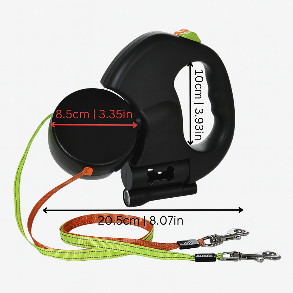 Charly | Dual Retractable Dog Leash with 360° Swivel