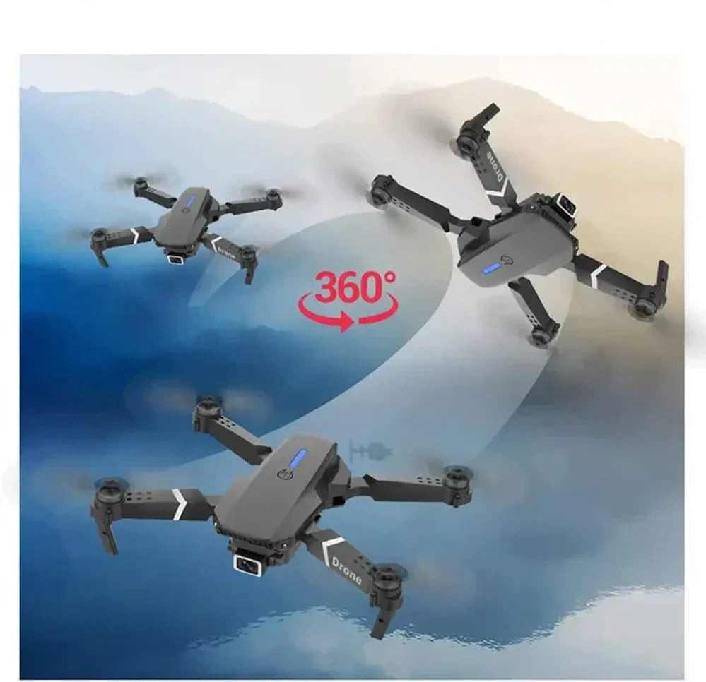 Charly- E88 Pro Drone 4k HD Double Camera RC VR 3D Long Battery Life Flight Path FPV Mini Drone