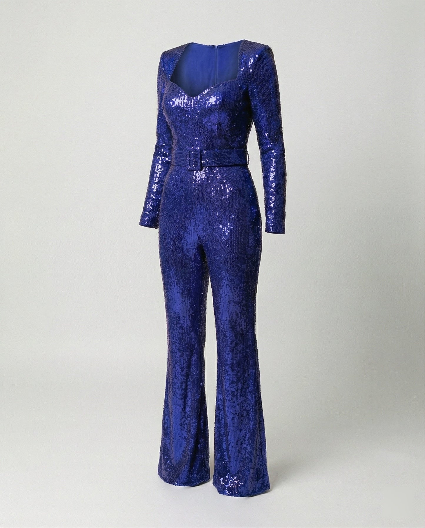 Charly - Elegant Sequin Jumpsuit with Long Sleeves Figure-Hugging Fit