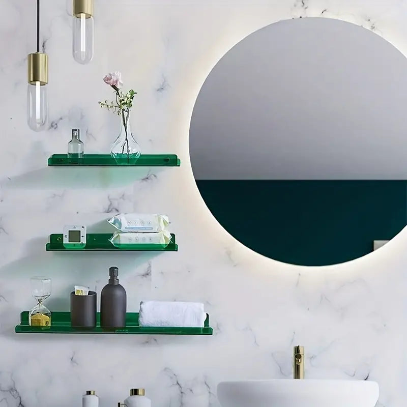 Charly | Floating Wall Shelf - Modern Bathroom Storage - Acrylic