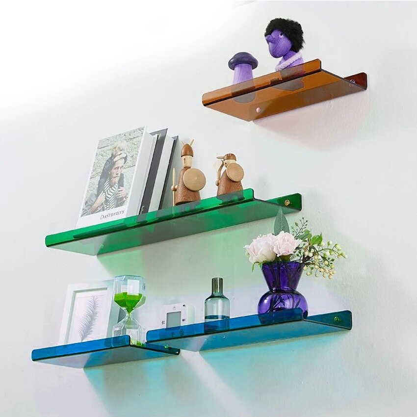 Charly | Floating Wall Shelf - Modern Bathroom Storage - Acrylic