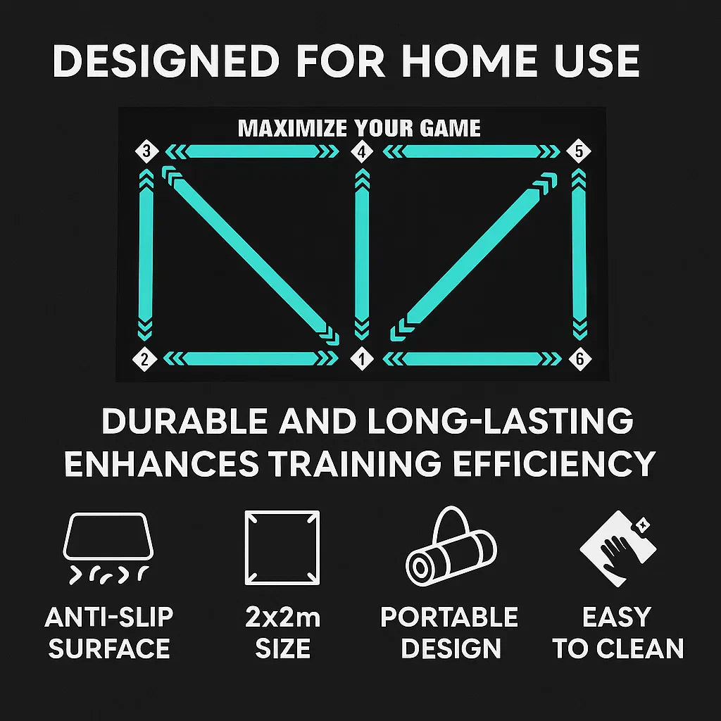 Charly | Football Pro Training Mat | Non-Slip, 2x2m Space for Skill Improvement and Home Training