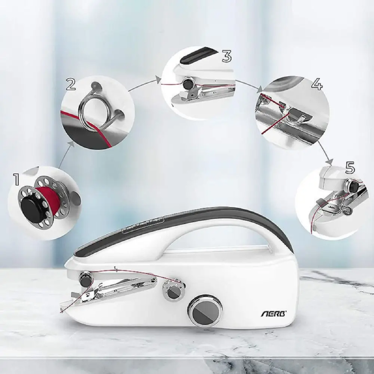 Charly | Handheld Mini Sewing Machine for Crafts & Repairs - Portable Sewing Tool for Quick Repairs and DIY Projects